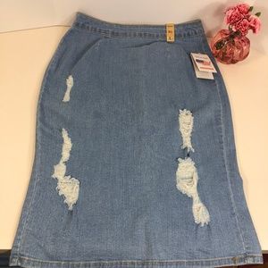 Vibrant M.i.U Denim/Jean pencil skirt fitted USA L